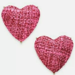 Gold Tone, Pink Heart Stud Earrings, INC